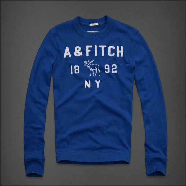 Abercrombie Fitch Hombres De Cuello Redondo Largo Remera AF5845